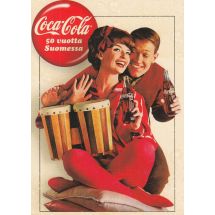 Coca-Cola 50 vuotta Suomessa-postikortti
