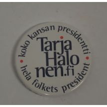 Tarja Halonen.fi -rintamerkki