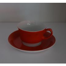 Arabia kahvikuppi + asetti, punainen