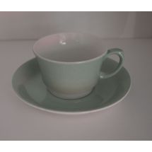 Arabia kahvikuppi + asetti, vihreä