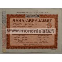 Raha-arpajaiset Arpalippu 9/1976