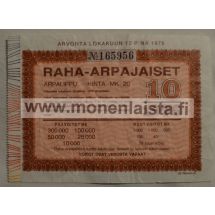 Raha-arpajaiset Arpalippu 10/1976