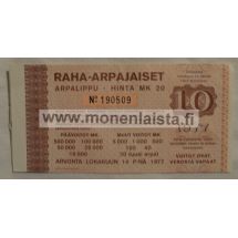 Raha-arpajaiset Arpalippu 10/1977