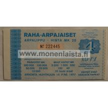 Raha-arpajaiset Arpalippu 4/1977