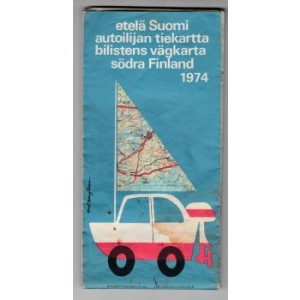 Autoilijan tiekartta etelä Suomi 1974