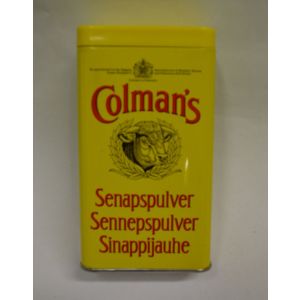 Colman's sinappijauhe-peltipurkki