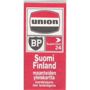 Suomi  Finland maanteiden yleiskartta 1980