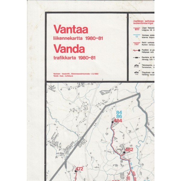 Vantaa liikennekartta 1980-81