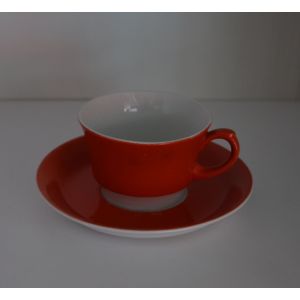 Arabia kahvikuppi + asetti, punainen