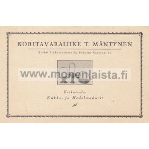 Koritavaraliike T. Mäntynen -mainoskortti